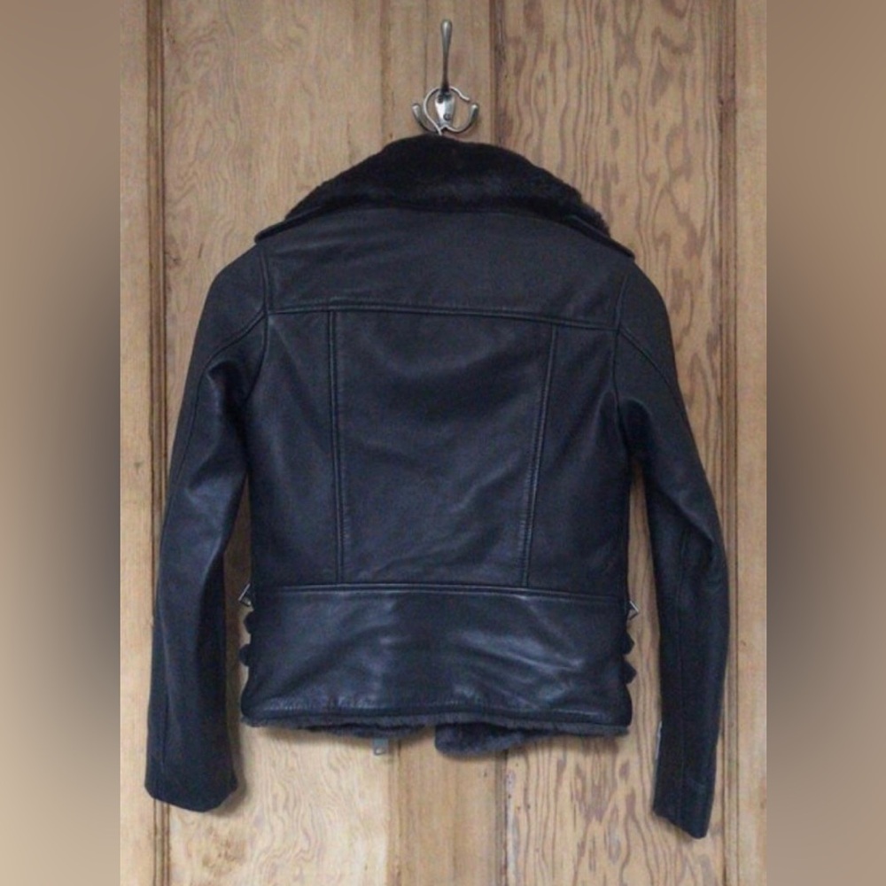 All saints lined leather jacket